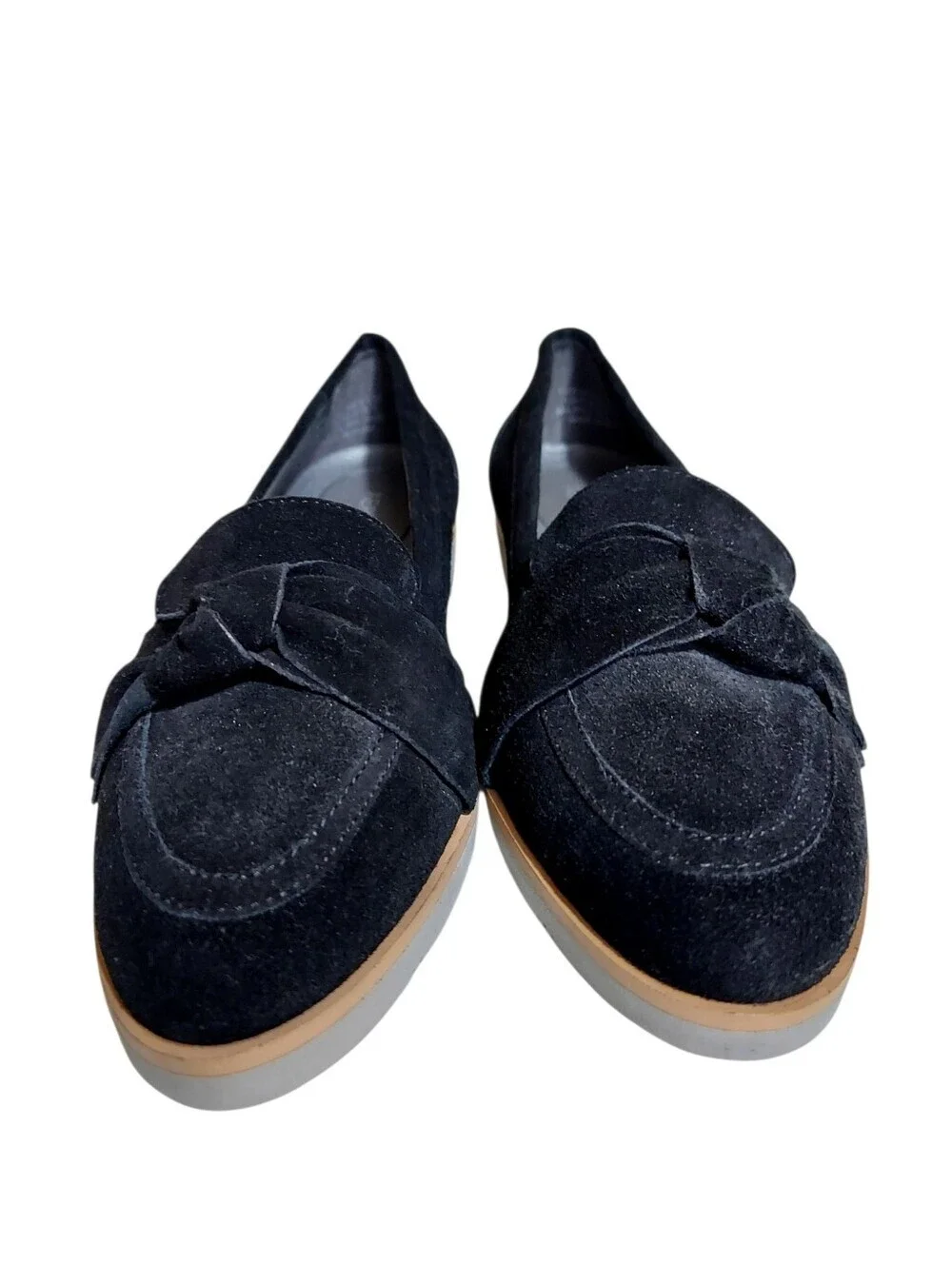 Aerosoles Black Suede Bow Loafers Comfort Flats Size 7.5